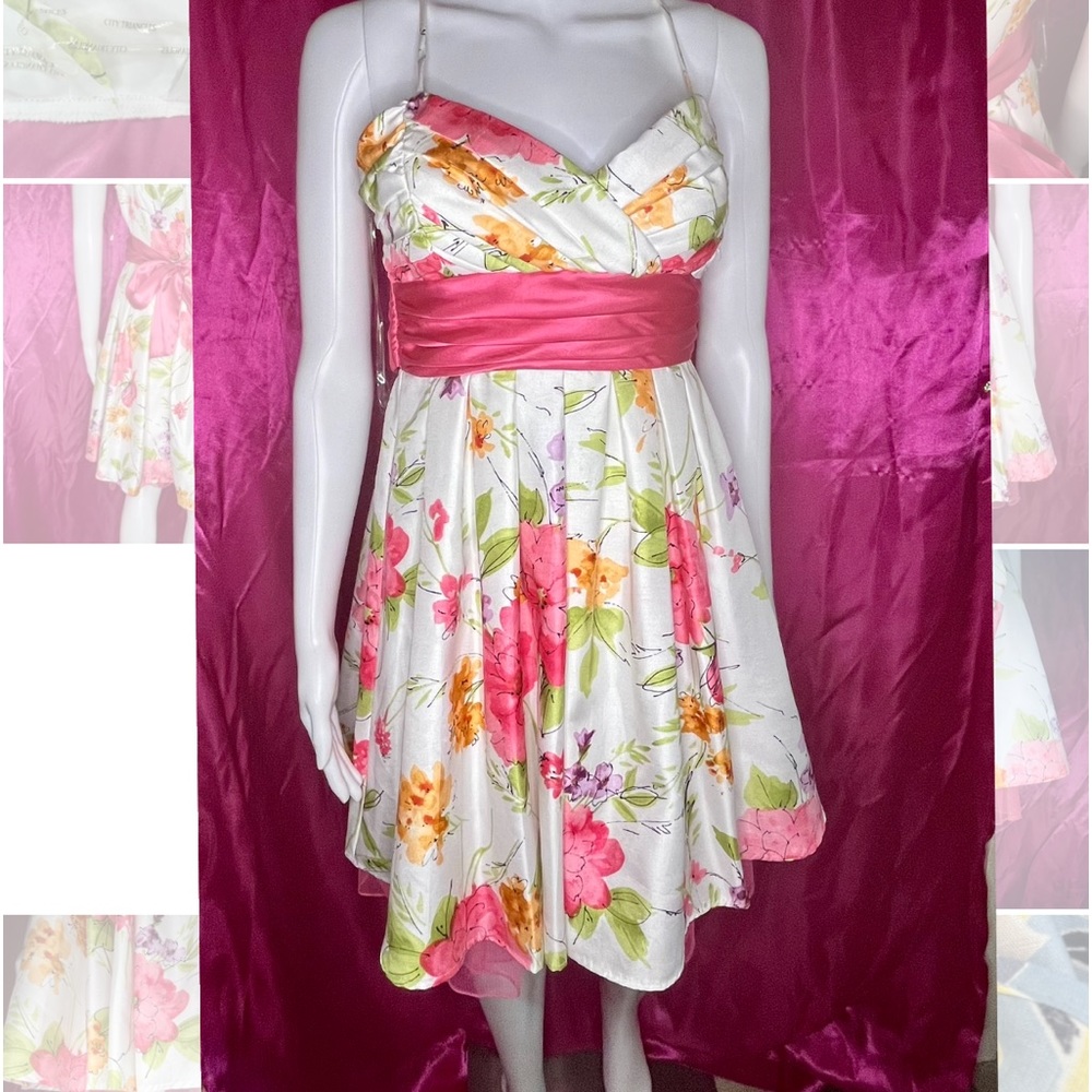 CITY TRIANGLES 7 Fully Lined Padded Bust Pink Party Dress Homecoming Wedding